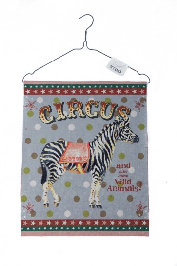 Banner /wanddoek Circus Zebra 40/50 cm 