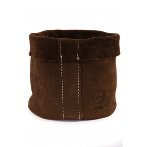Leather Basket S Brown